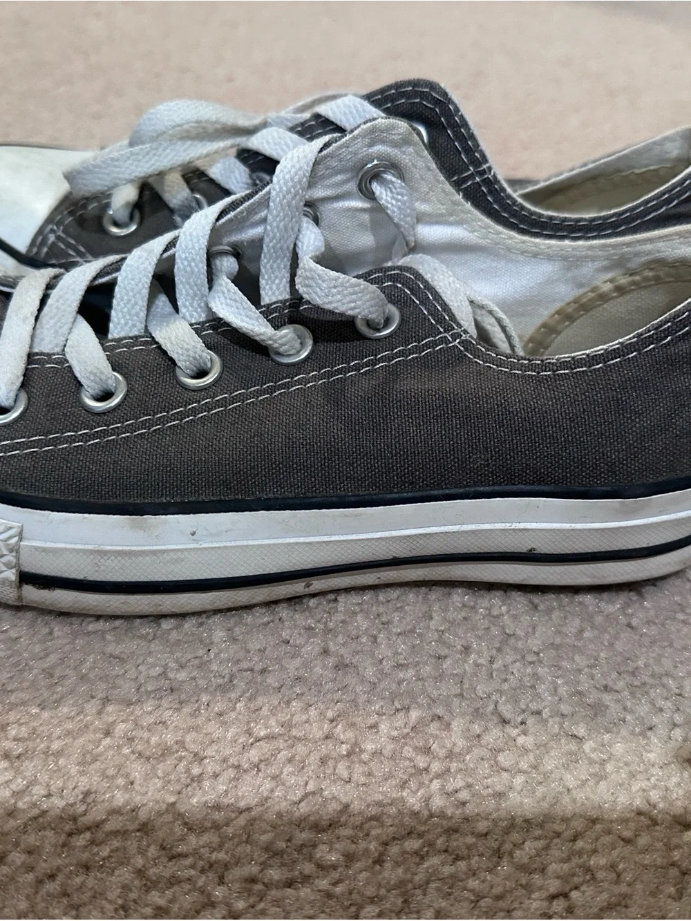 Classic Converse Canvas Sneakers in Grey - Lace-Up Casual Shoes - Picture 2 of 6